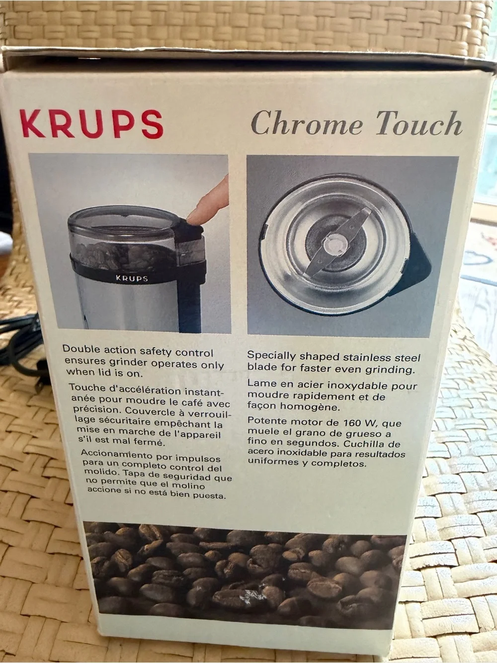 KRUPS Electric Coffee Grinder - Chrome & Black